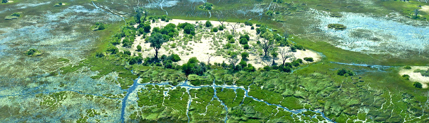 Flug über das Okavangodelta