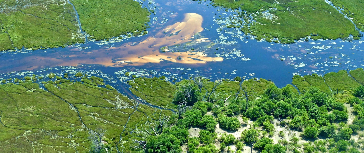 Flug über das Okavangodelta Flug über das Okavangodelta