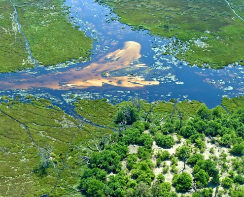 Flug über das Okavangodelta Flug über das Okavangodelta