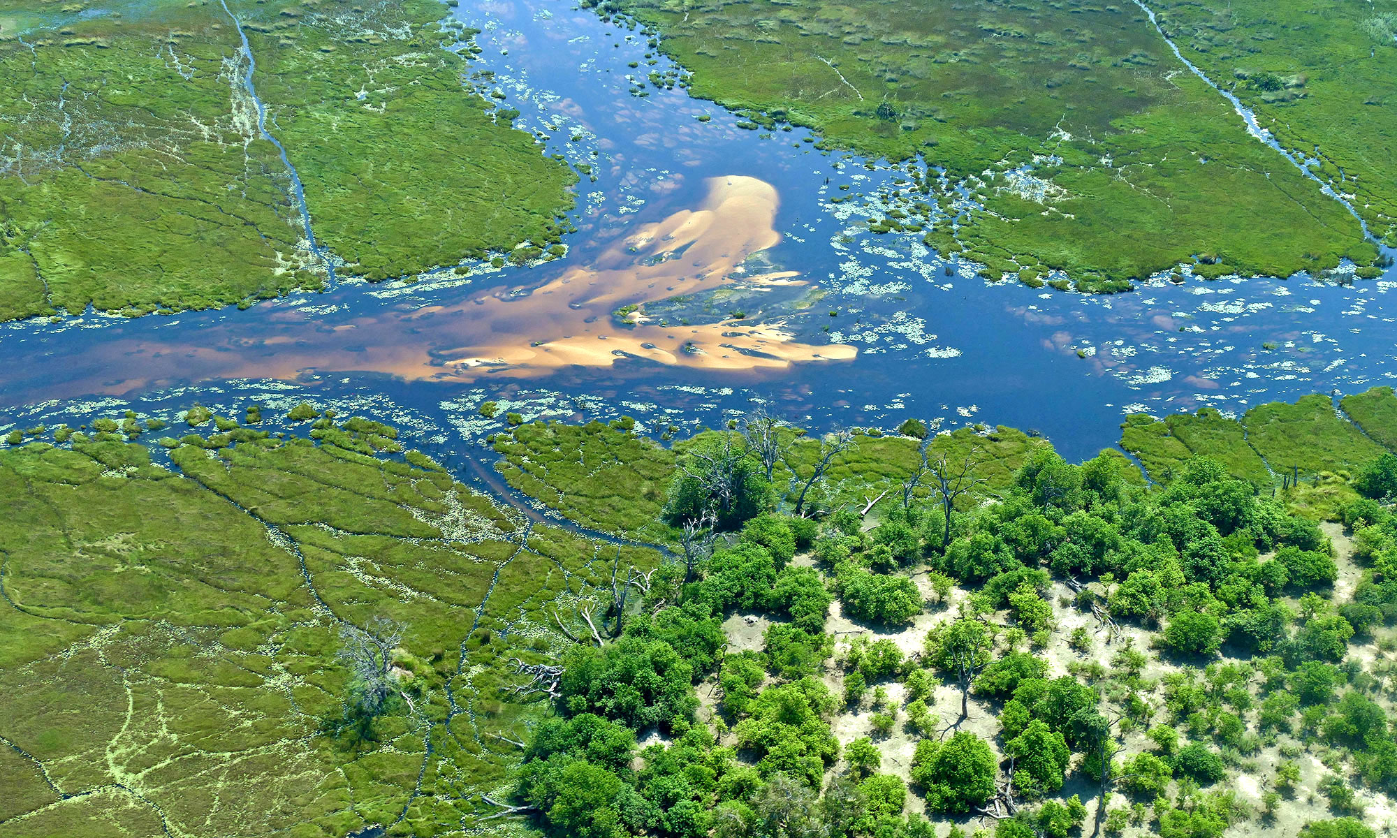 Flug über das Okavangodelta Flug über das Okavangodelta