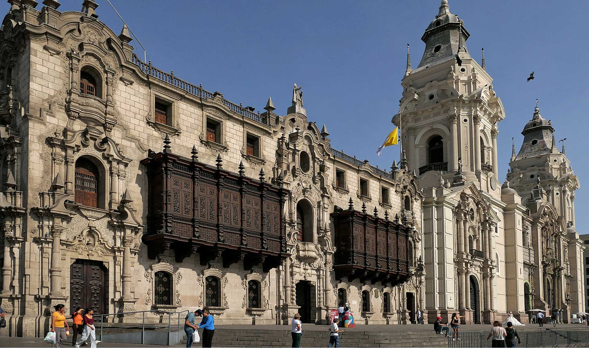 Palast des Erzbichofs und Kathedrale in Lima Palast des Erzbichofs und Kathedrale in Lima